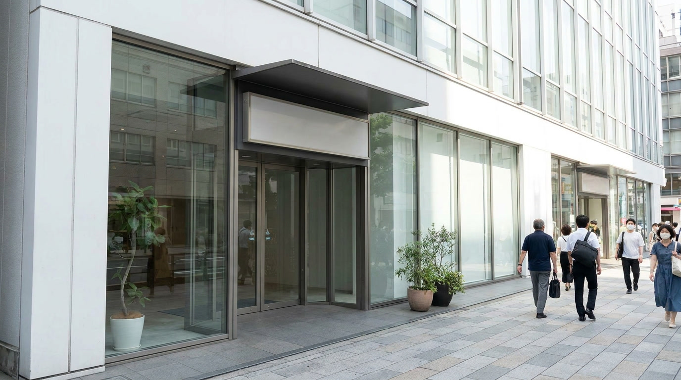 Retail store manager locking a commercial entrance door with a key at close of business